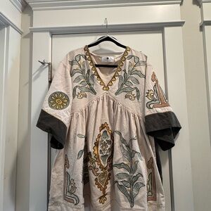 Embroidered Boho Mini Dress